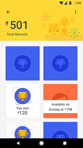 Tez App marketing feature of Scratch cards