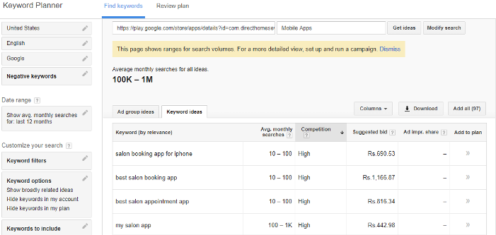 Keyword Planning for ASO