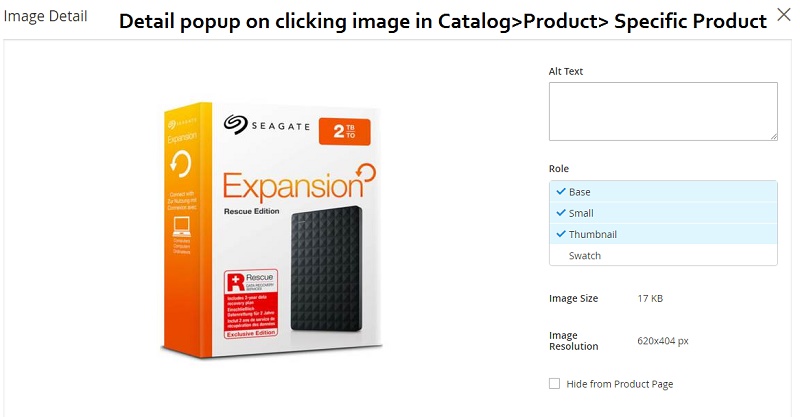 seo option for optimizing the product image tag