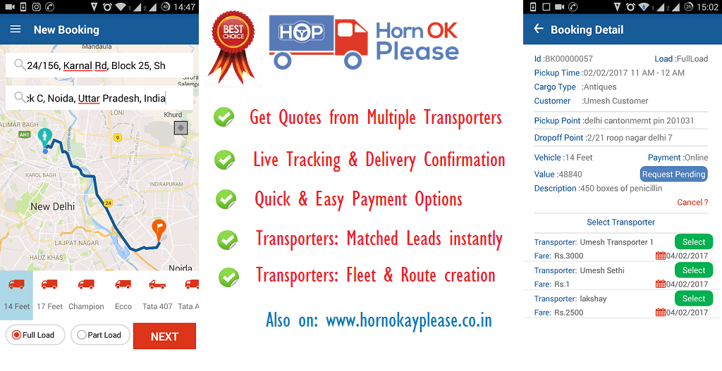 trucking on demand app example India